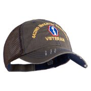 U.S. Army 442nd Infantry Regiment Embroidered Low Profile Special Cotton Mesh Cap - Brown OSFM