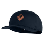 Sasquatch Sign Embroidered Solid Cotton Twill Pro Style Cap - Navy OSFM