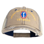 U.S. Army 442nd Infantry Regiment Embroidered Low Profile Special Cotton Mesh Cap - Khaki OSFM