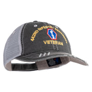 U.S. Army 442nd Infantry Regiment Embroidered Low Profile Special Cotton Mesh Cap - Black OSFM