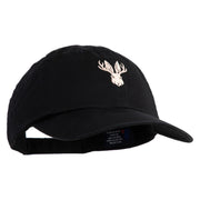 Jackalope Head Embroidered Low Profile Dyed Cotton Twill Cap - Black OSFM