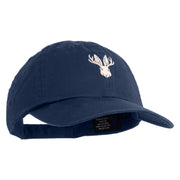 Jackalope Head Embroidered Low Profile Dyed Cotton Twill Cap - Navy OSFM