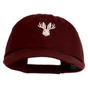 Jackalope Head Embroidered Low Profile Dyed Cotton Twill Cap - Wine OSFM