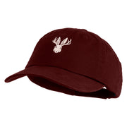 Jackalope Head Embroidered Low Profile Dyed Cotton Twill Cap - Wine OSFM