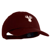 Jackalope Head Embroidered Low Profile Dyed Cotton Twill Cap - Wine OSFM