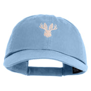 Jackalope Head Embroidered Low Profile Dyed Cotton Twill Cap - Sky Blue OSFM
