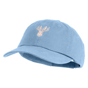 Jackalope Head Embroidered Low Profile Dyed Cotton Twill Cap - Sky Blue OSFM