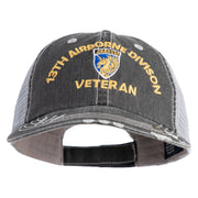 U.S. Army 13th Airborne Divison Embroidered Low Profile Special Cotton Mesh Cap - Black OSFM