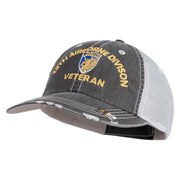 U.S. Army 13th Airborne Divison Embroidered Low Profile Special Cotton Mesh Cap - Black OSFM