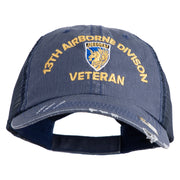 U.S. Army 13th Airborne Divison Embroidered Low Profile Special Cotton Mesh Cap - Navy OSFM