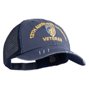 U.S. Army 13th Airborne Divison Embroidered Low Profile Special Cotton Mesh Cap - Navy OSFM