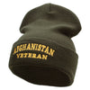 Afghanistan Vet Embroidered 12 Inch Solid Long Beanie Made in USA