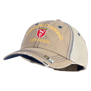 U.S. Army Airborne Command Embroidered Low Profile Special Cotton Mesh Cap - Khaki OSFM