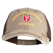 U.S. Army Airborne Command Embroidered Low Profile Special Cotton Mesh Cap - Khaki-Brown OSFM