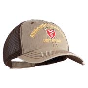 U.S. Army Airborne Command Embroidered Low Profile Special Cotton Mesh Cap - Khaki-Brown OSFM
