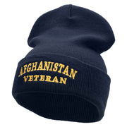 Afghanistan Vet Embroidered 12 Inch Solid Long Beanie Made in USA