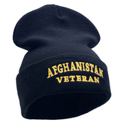 Afghanistan Vet Embroidered 12 Inch Solid Long Beanie Made in USA