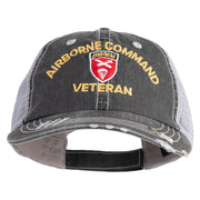 U.S. Army Airborne Command Embroidered Low Profile Special Cotton Mesh Cap - Black OSFM