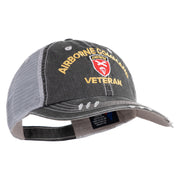 U.S. Army Airborne Command Embroidered Low Profile Special Cotton Mesh Cap - Black OSFM