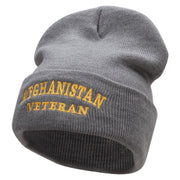 Afghanistan Vet Embroidered 12 Inch Solid Long Beanie Made in USA