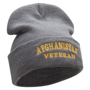 Afghanistan Vet Embroidered 12 Inch Solid Long Beanie Made in USA