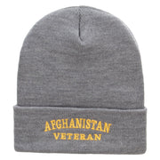 Afghanistan Vet Embroidered 12 Inch Solid Long Beanie Made in USA