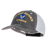 U.S. Army Air Force Embroidered Low Profile Special Cotton Mesh Cap - Black OSFM