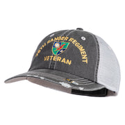 U.S. Army 75 Ranger Regiment Embroidered Low Profile Special Cotton Mesh Cap - Black OSFM