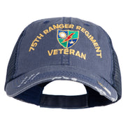 U.S. Army 75 Ranger Regiment Embroidered Low Profile Special Cotton Mesh Cap - Navy OSFM