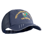 U.S. Army 75 Ranger Regiment Embroidered Low Profile Special Cotton Mesh Cap - Navy OSFM