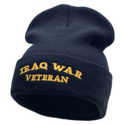 Iraq War Vet Embroidered 12 Inch Solid Long Beanie Made in USA