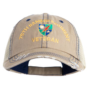 U.S. Army 75 Ranger Regiment Embroidered Low Profile Special Cotton Mesh Cap - Khaki OSFM
