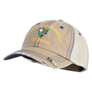 U.S. Army 75 Ranger Regiment Embroidered Low Profile Special Cotton Mesh Cap - Khaki OSFM