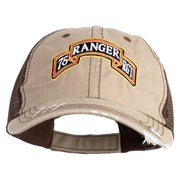 U.S. Army 75th Ranger Regiment Embroidered Low Profile Special Cotton Mesh Cap - Khaki-Brown OSFM