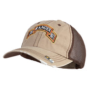 U.S. Army 75th Ranger Regiment Embroidered Low Profile Special Cotton Mesh Cap - Khaki-Brown OSFM