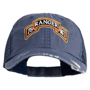 U.S. Army 75th Ranger Regiment Embroidered Low Profile Special Cotton Mesh Cap - Navy OSFM
