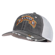 U.S. Army 75th Ranger Regiment Embroidered Low Profile Special Cotton Mesh Cap - Black OSFM