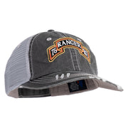 U.S. Army 75th Ranger Regiment Embroidered Low Profile Special Cotton Mesh Cap - Black OSFM