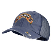 U.S. Army 75th Ranger Special Troops Battalion Embroidered Low Profile Special Cotton Mesh Cap - Navy OSFM