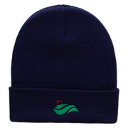 Golf Cup and Greens Embroidered 12 inch Acrylic Cuffed Long Beanie