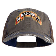 U.S. Army 75th Ranger Special Troops Battalion Embroidered Low Profile Special Cotton Mesh Cap - Brown OSFM