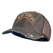 U.S. Army 75th Ranger Special Troops Battalion Embroidered Low Profile Special Cotton Mesh Cap - Brown OSFM