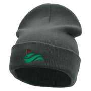 Golf Cup and Greens Embroidered 12 inch Acrylic Cuffed Long Beanie