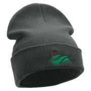 Golf Cup and Greens Embroidered 12 inch Acrylic Cuffed Long Beanie