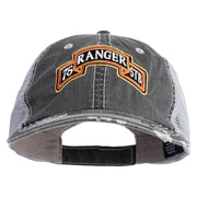 U.S. Army 75th Ranger Special Troops Battalion Embroidered Low Profile Special Cotton Mesh Cap - Black OSFM