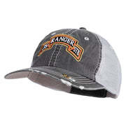 U.S. Army 75th Ranger Special Troops Battalion Embroidered Low Profile Special Cotton Mesh Cap - Black OSFM