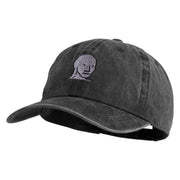 NPC Meme Face Embroidered Unstructured Pigment Dyed Cotton Cap - Black OSFM