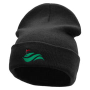 Golf Cup and Greens Embroidered 12 inch Acrylic Cuffed Long Beanie