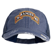 U.S. Army 75th Ranger Military Intelligence Battalion Embroidered Low Profile Special Cotton Mesh Cap - Navy OSFM