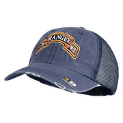 U.S. Army 75th Ranger Military Intelligence Battalion Embroidered Low Profile Special Cotton Mesh Cap - Navy OSFM